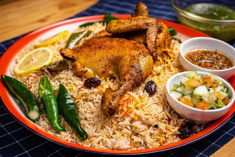 Nasi Arab Mandy Ayam dengan nasi basmathi berderai dan ayam bakar berjus