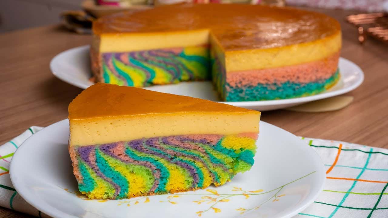 Resepi Kek Puding Karamel Pelangi