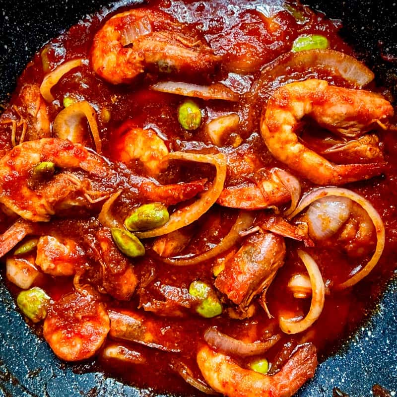 Sambal Tumis Udang Petai Pekat & Wangi, Cara Che Nom