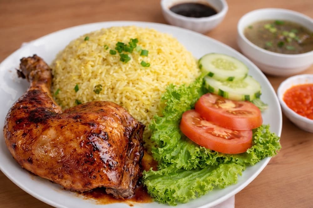 Resepi Nasi Ayam Goreng Rangup Lengkap (Nasi, Sup & Sos)