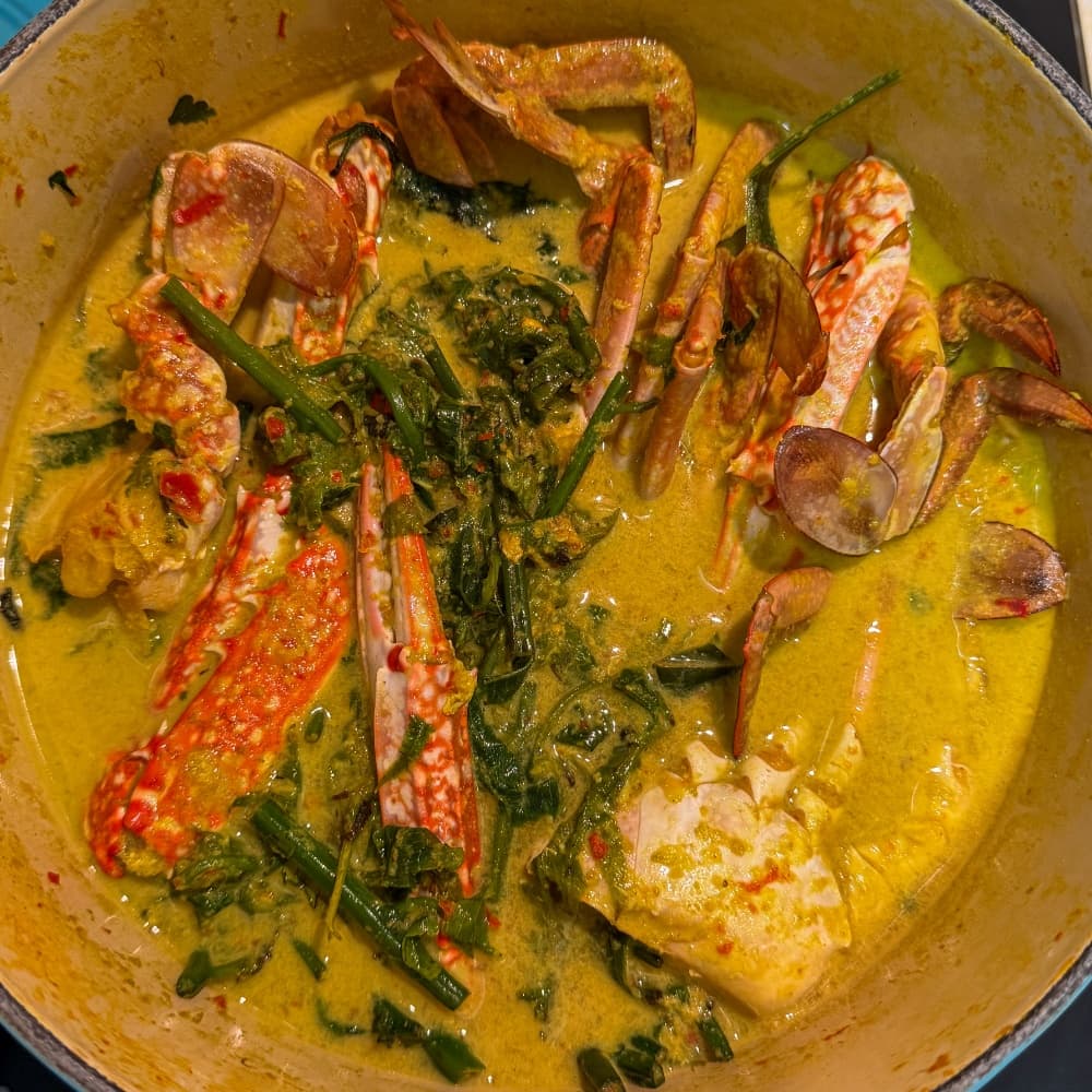 Resepi Ketam Masak Lemak Cili Api Pucuk Paku