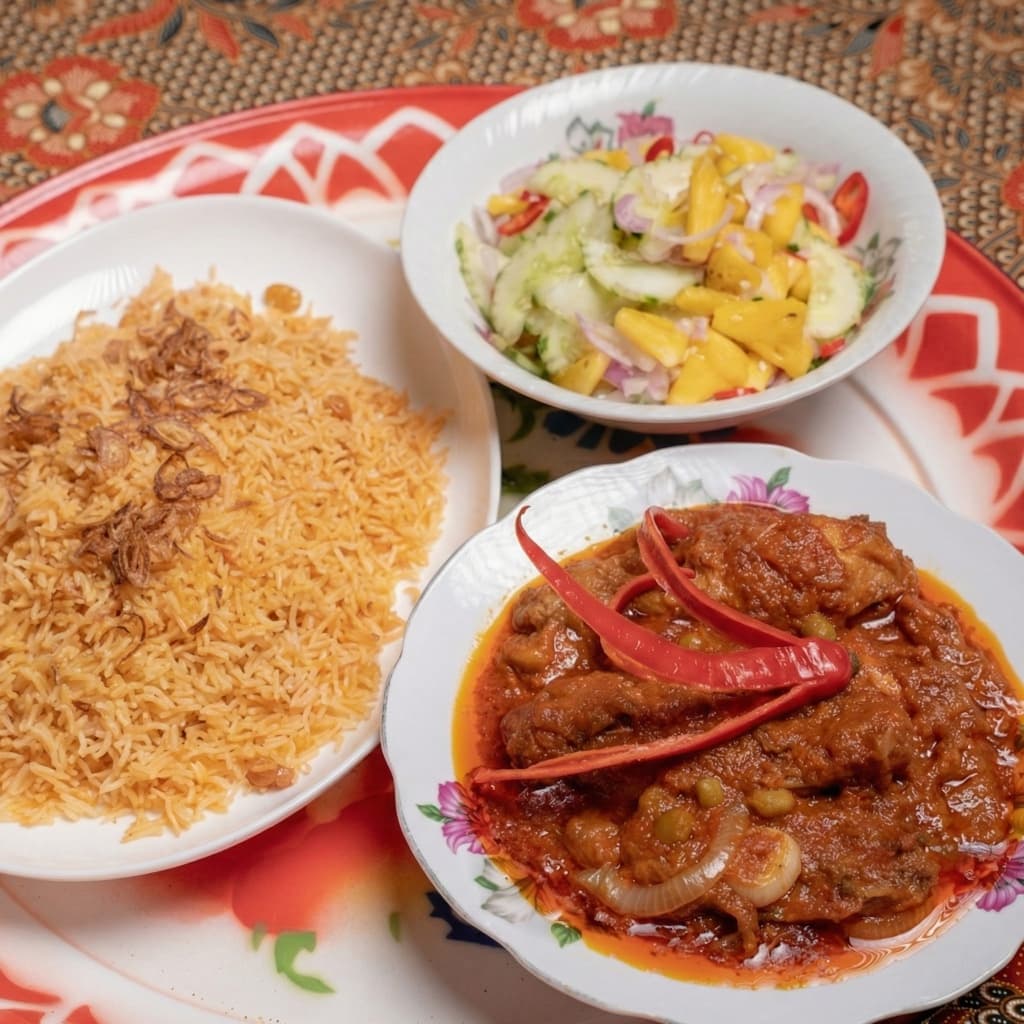 Resepi Nasi Tomato dan Acar Timun ala Lauk Pengantin