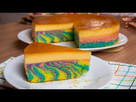 Resepi Kek Puding Karamel Pelangi