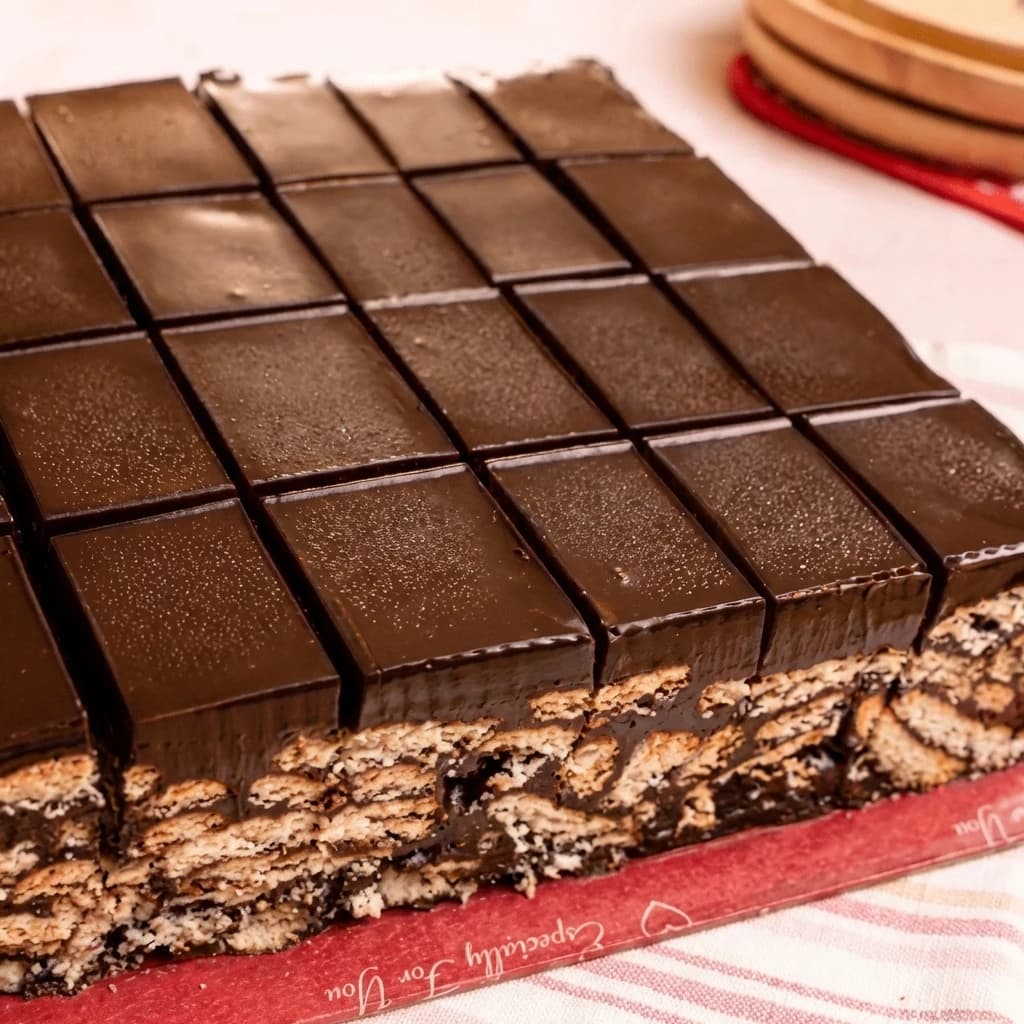 Resepi Kek Batik Marie Dengan Topping Coklat Ganache