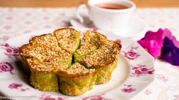 Kuih Bakar Pandan Lembut dan Sedap